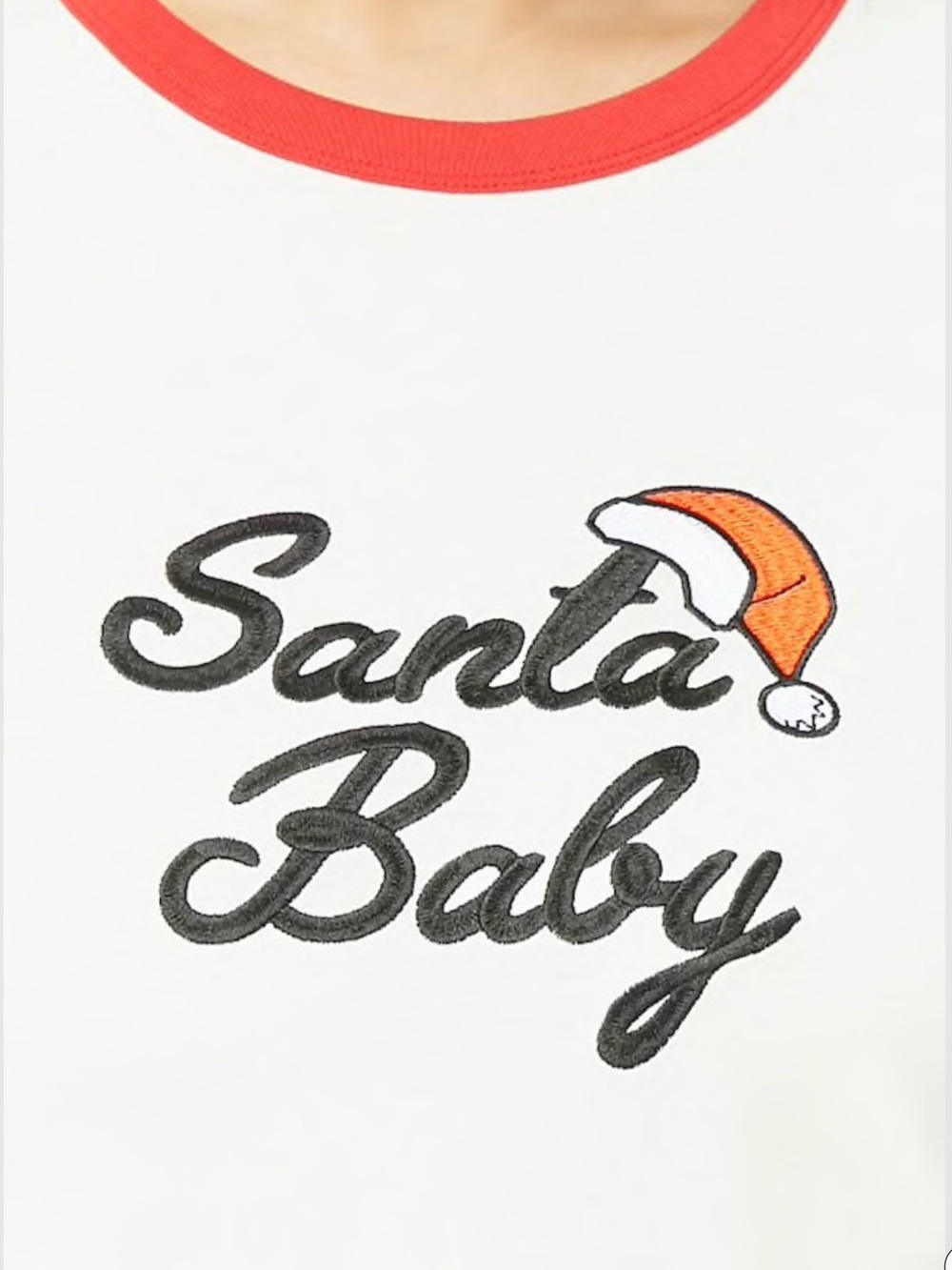 Plus Size Santa Baby Graphic Ringer Tee - Picture 5 of 5